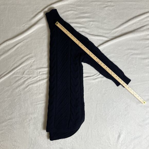 Reiss Womens Sweater Dress Size S Navy Cable Knit Minimalist Sophisticated FLAW - Picture 7 of 8